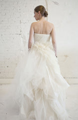 Vera Wang 'Eva' Feather & Tulle Gown back