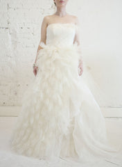 Vera Wang 'Eva' Feather & Tulle Gown front