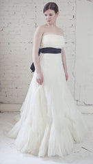 Vera Wang Luxe Pleated French Tulle Gown front profile