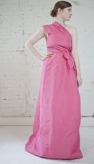 Oscar de la Renta
Silk Faille
Pink Flamingo
Floor length
One Shoulder
Party Dress
front side
