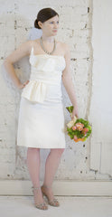Oscar de la Renta
Style 92E87
Silk
Sheath
Strapless
Ivory
Short Dress
Wedding Dress
front wide