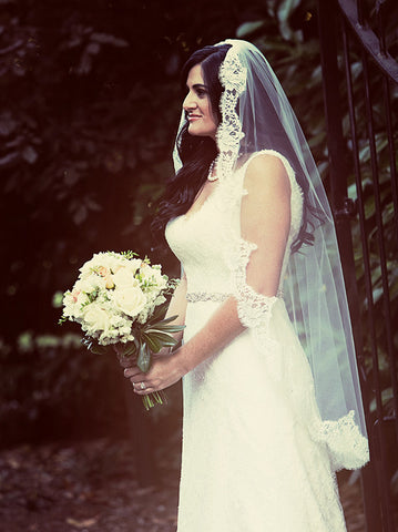 Paloma Blanca Lace Fit & Flare Wedding Dress