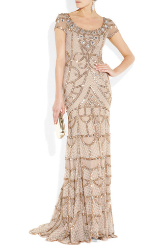 Temperley London Pale Pink Poison Embellished Tulle Gown