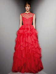Valentino Lace & Ruffled Silk Organza Wedding Dress