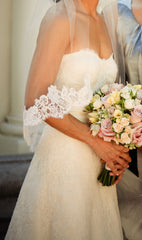 Monique Lhuillier 'Angelina' Ivory Lace Wedding Gown Front Close