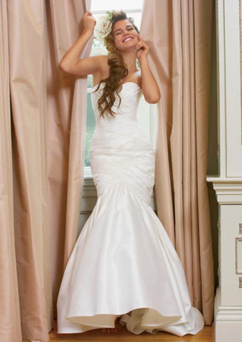 Watters Basketweave Trumpet Gown
