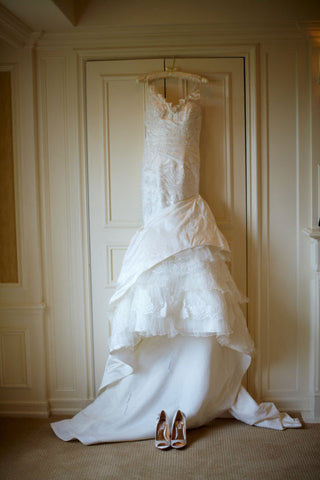 Pronovias 'Diagonal' Mermaid with Petticoat Inset