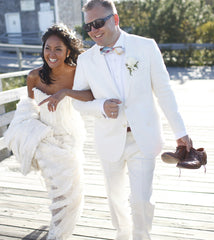 Elizabeth Fillmore Mermaid Textured Wedding Dress Front Wide